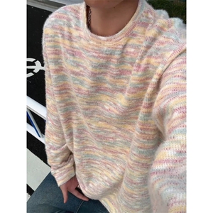 WY10156-特批40 控78 新款圆领简约套头宽松大码卫衣糯米衣服男图片