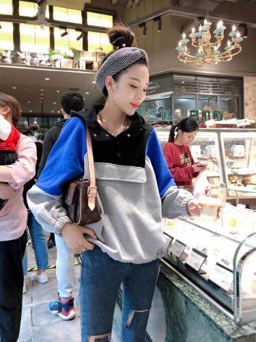 拼色款卫衣,女装卫衣/绒衫,一杭