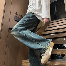 Cleanfit微喇高级简约设计Vibe高腰美式高街牛仔长裤K8071P55，男装牛仔裤，电商D325