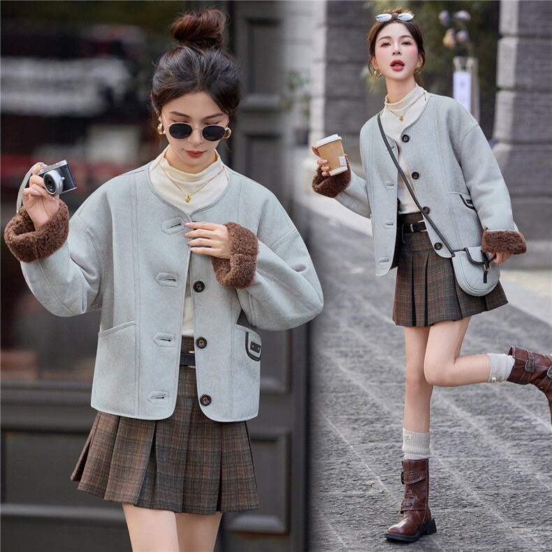 2025冬季新款~~双面穿皮毛一体,女装棉衣/棉服,意芙