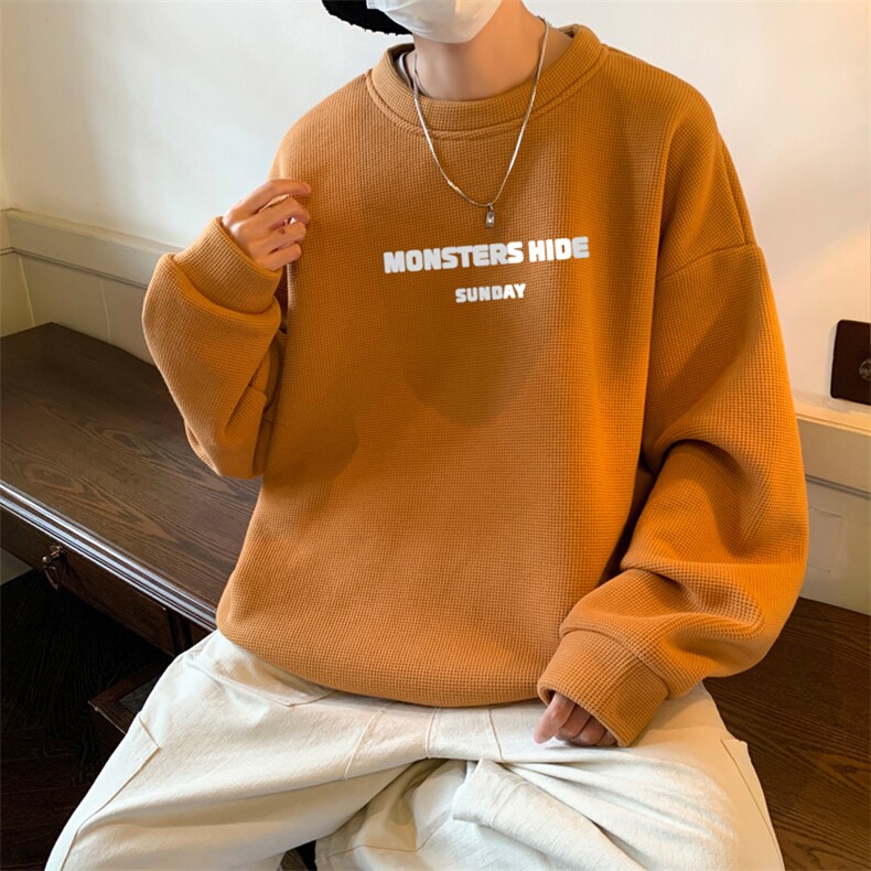 好质量！华夫格上衣男圆领华夫格卫衣男大码长袖t恤男HY105-P30图片