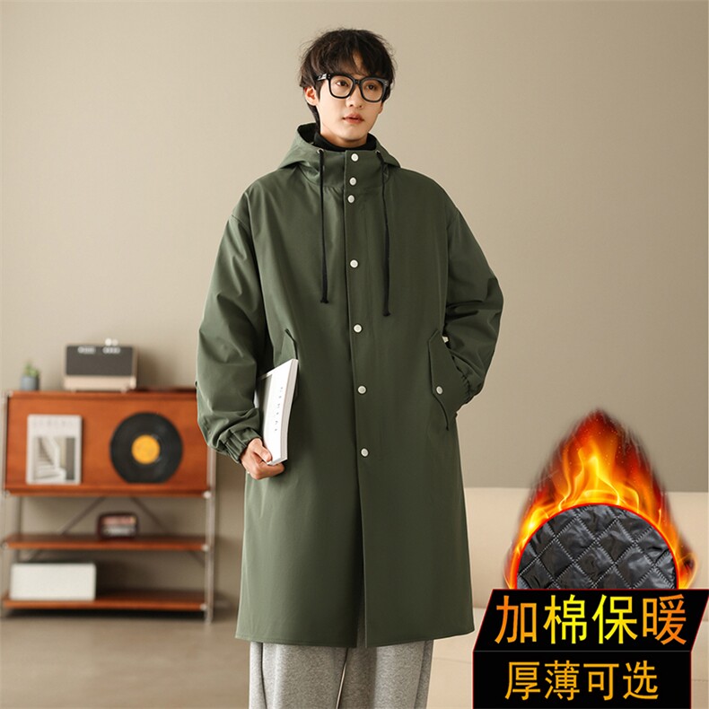风衣男中长款大衣男加绒棉衣男F174薄P90加棉P100特价港风八,男装风衣,星座401
