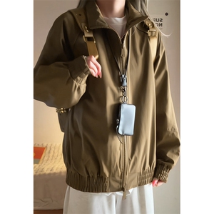 高品质春装新款老钱风美式高街解构立领棒球服飞行夹克休闲外套潮图片