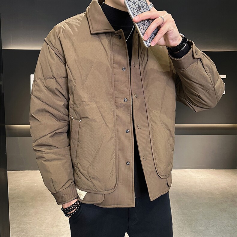 店主风冬季新款时尚潮流翻领休闲羽绒服外套男YR9887-P175,男装羽绒服,电商A413
