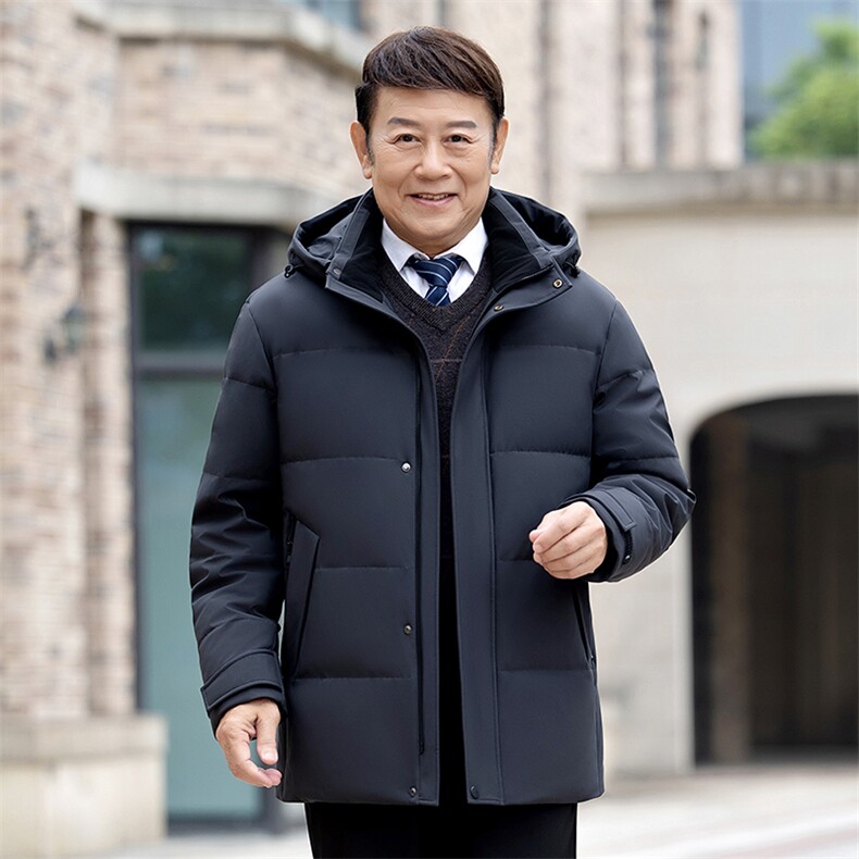 大货主推新款可拆卸帽中老年羽绒服外套男士加厚爸爸装羽绒服大衣,男装羽绒服,钱塘723
