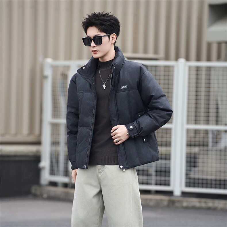 3777-M-3XL-P205标50绒社会小伙男士休闲立领百搭保暖羽绒服,男装羽绒服,电商B255