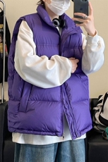 冬季羽绒马甲光板纯色休闲加厚保暖男女同款B7604-P100【特价】，男装棉衣，电商A007