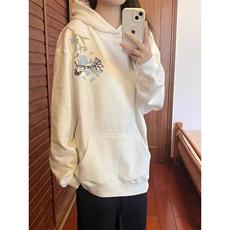 纯棉花卉蝴蝶刺绣连帽卫衣ZW0127-P52，男装卫衣，星座313A(原308A-2)