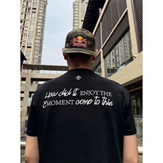 何以至此刺绣标语印花短袖男款夏季索罗娜凉感t恤小领口显壮半袖，男装T恤，星座809A(原222-1)