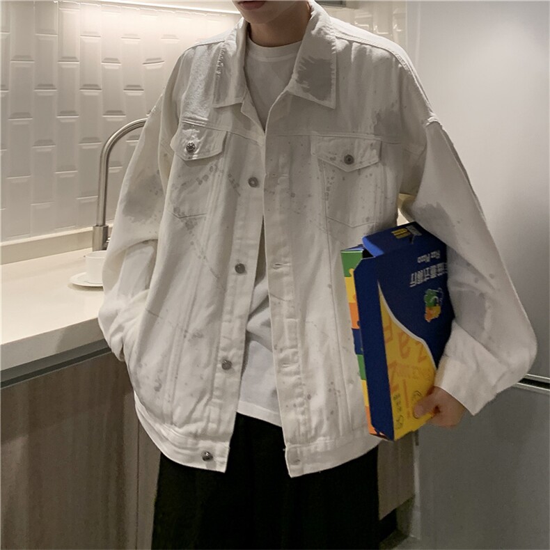 2021年新款牛仔外套男春秋季潮流夹克港味上衣棒球服 W1683-P60图片