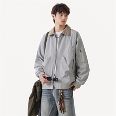 美式飞行员夹克男款解构弯刀短款外套廓形翻领棒球服JK02557-P70，男装夹克，星座308B-2
