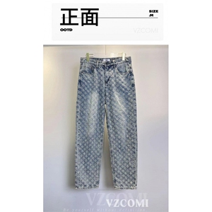 K1107-p39-(网络图）大量现货小魔怪提花牛仔裤直筒裤老爹裤长裤图片