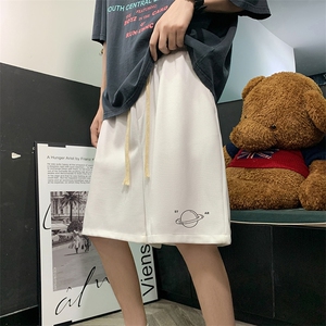 HD74238-P22 华夫格短裤男大码宽松五分裤男直筒中裤图片
