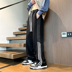 KP787P45港风三条杠休闲裤宽松运动裤拖地裤束脚裤男，男装休闲裤，星座1204-3