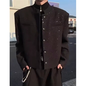 美式vintage西服男秋季大码痞帅西装高街百搭宽松外套 XZ19图片