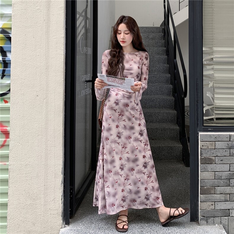 25新款-法式玫瑰印花连衣裙＋内搭吊带裙-730-P140-K198,女装连衣裙,2C168