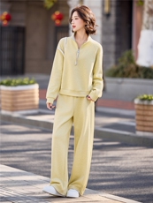 2026年新款早春高级运动感休闲卫衣卫裤老钱百搭白色女两件套套装，女装卫衣/绒衫，梦懿尔