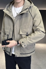 春秋连帽休闲宽松百搭工装多口袋男装夹克8817-P105，男装夹克，星座703-1