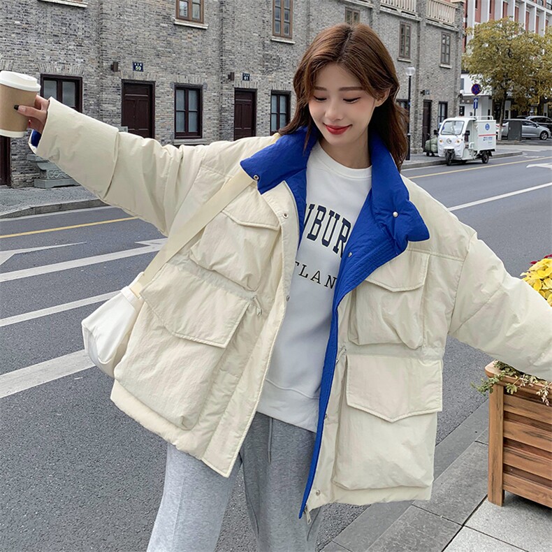 现货撞色加厚羽绒服50绒,女装羽绒服,菡迪欧娜
