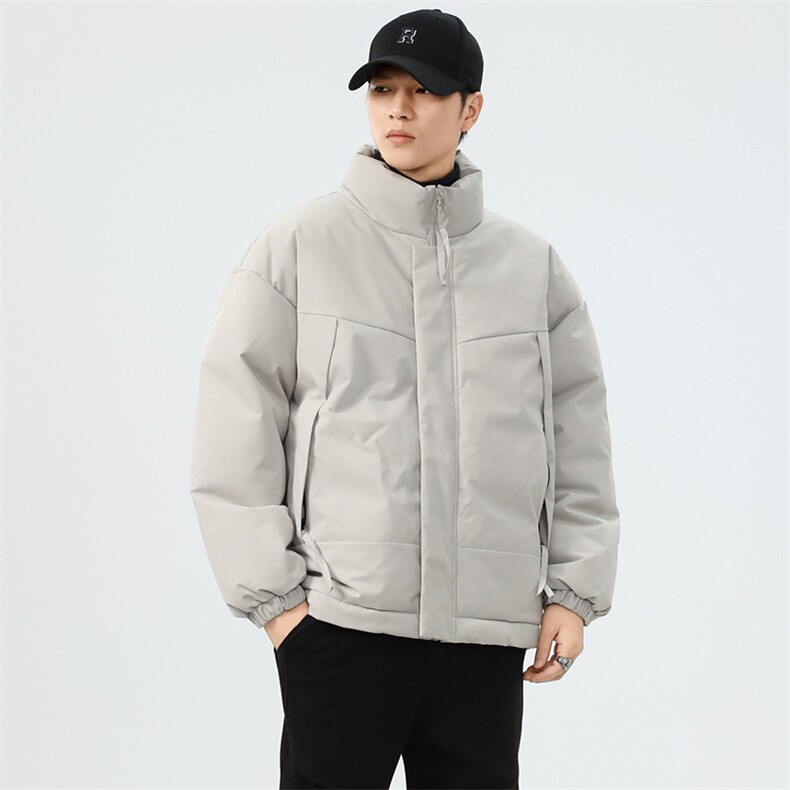现货美式高街休闲夹克冬季立领纯色三防户外工装加厚棉服外套,男装夹克,电商A486