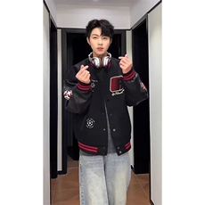 【现货】DJKG75-P70字母刺绣棒球服春秋新款外套高质量有量可谈，男装夹克，星座603-2