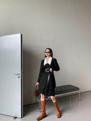 早春新品高级复古可拆卸领西装外套，女装西装，AUDREY WANG