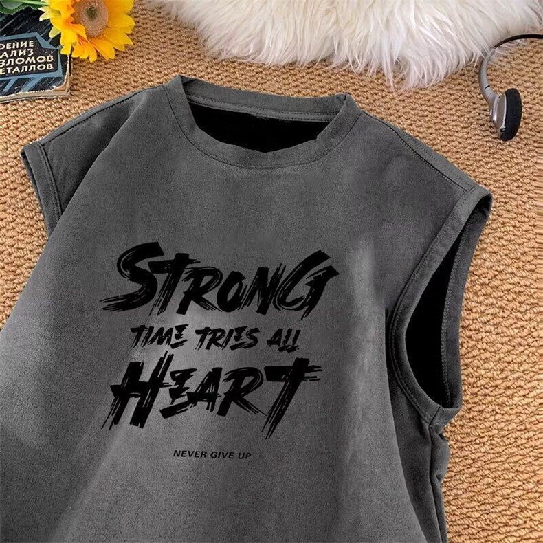 网络图现货美式潮牌简约字母印花麂皮绒无袖运动背心JB165-P28，男装背心/马甲，星座715-7