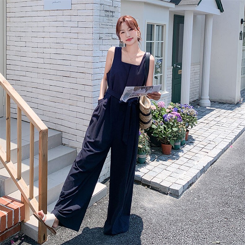 2025年夏季新款时尚休闲背心连体裤-款号5876-P135-K198，女装连体裤，浙宝305