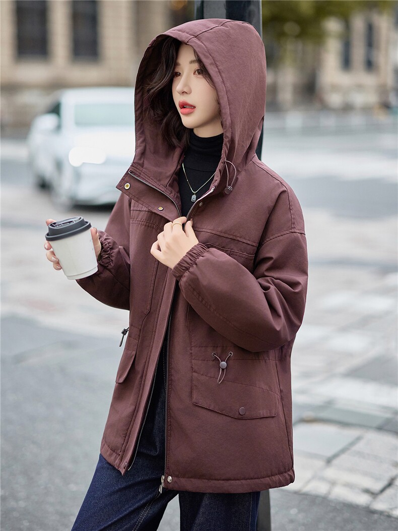2025年冬季休闲连帽,女装派克服,文熹诺
