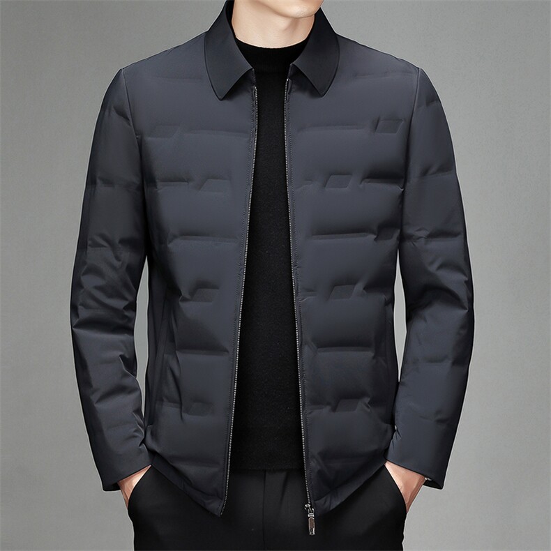 冬季男士中年厚款休闲翻领白鹅绒羽绒服男装保暖外套SJ6607-P330,男装羽绒服,电商B212（原钱塘6029）