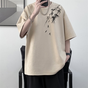 麂皮绒短袖t恤男大码半袖男大皂风JD82382-P25