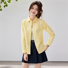 2026春夏新款黄蓝条纹衬衫女宽松显瘦元气少女感衬衣显白温柔风，女装衬衫，艾米