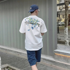 万针全刺绣解构设计260克重磅双纱纯棉高品质美式高街短袖T恤特35图片