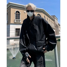 皮衣外套男女款2024新款春秋季机车美式复古皮夹克JK0205-P68，男装夹克，星座308B-2