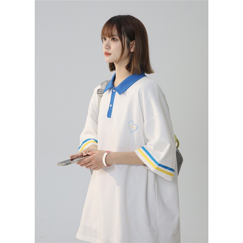 2025夏季新款拼接条纹蓝白色短袖polo杉T恤T1027/P45控59-100棉,男装T恤,电商A148-1