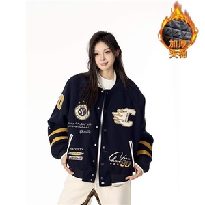 1506-1/GM440/P81新款夹棉棒球棉衣男女韩系休闲百搭棉服外套图片