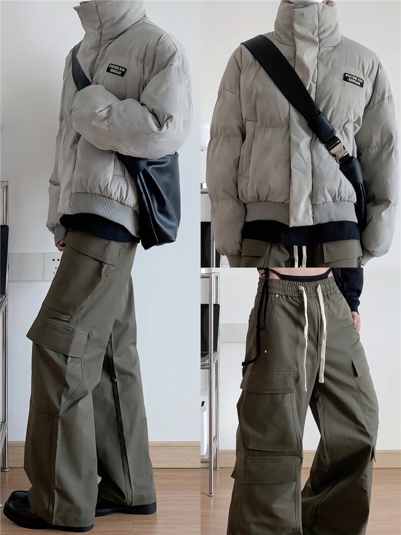 网图现货扎染棉服美式短款面包服男冬季高街廓形棉衣外套P108,男装棉衣,电商C306-1