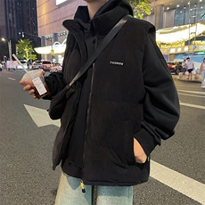 秋冬季港风灯芯绒棉衣马甲潮流宽松加厚保暖潮流棉服男BYM05P65，男装棉衣，电商A086