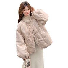 新中式国风提花羽绒服女2025冬季新款小个子洋气加厚90白鸭绒外套，女装羽绒服，2C032