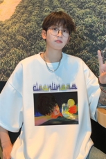 ！版权！2025夏季新款男士鹿皮绒短袖T恤半袖衫TL2422特P19，男装T恤，电商B220
