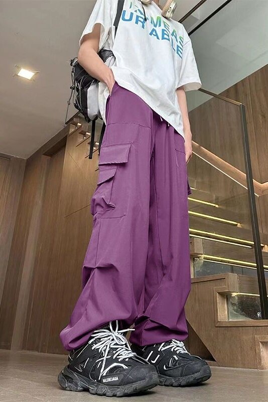 网图慎用口袋工装裤春夏款松弛感裤子高街速干运动裤310A-926-P25,男装工装外套,四季星座310A