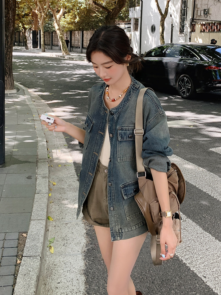 2025春装新款水洗牛仔时尚休闲外套203P135K198,女装牛仔外套,浙宝203