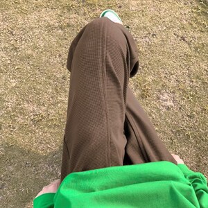 日系新款纯色休闲裤文艺百搭男青春流行华夫格K1977P28图片