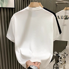 欧洲站时尚潮牌轻奢男T恤短袖青年刺绣新款体恤网红圆领宽松半袖，男装T恤，电商B212（原钱塘6029）