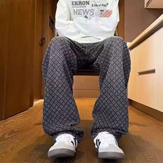 美式渐变提花满印牛仔裤男女潮流直筒裤子TNZ63，男装牛仔裤，星座208-5