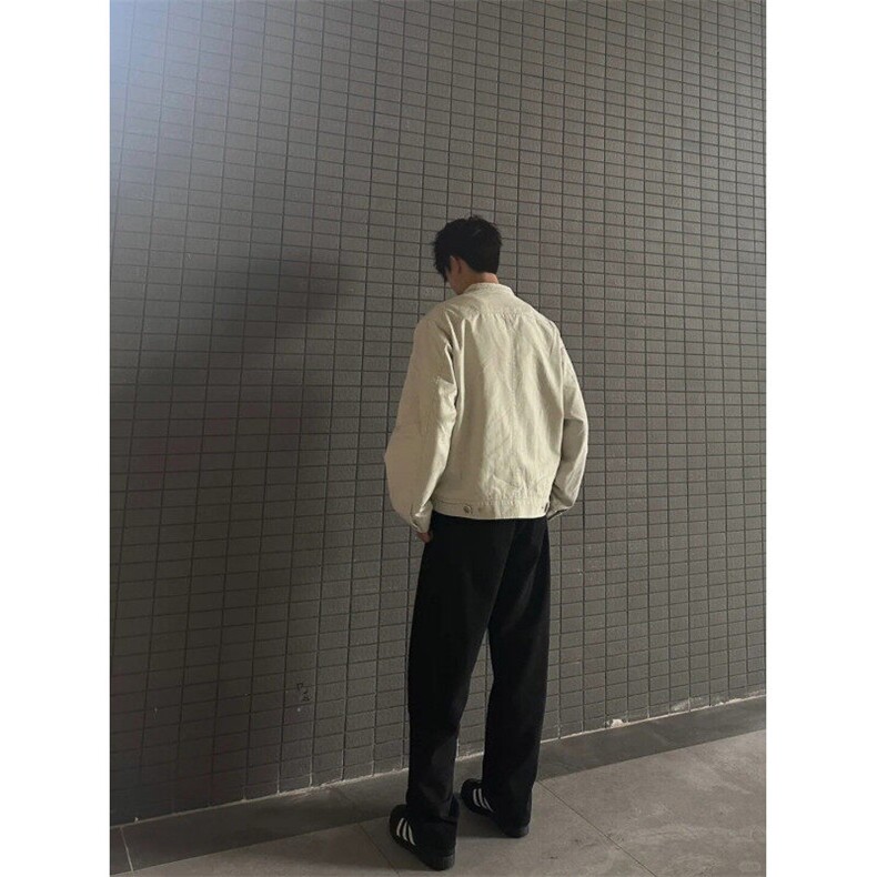 【有货】W6348ZZ-特68美式复古水洗帆布立领休闲夹克外套男女,男装夹克,星座1007（原301D）
