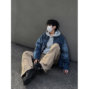 2025年春秋季新款美式复古少年感水洗工装裤子男生宽松直筒裤潮牌图片