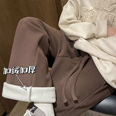 加绒加厚裤子男款冬季宽松直筒保暖卫裤23XK66679常规P50加绒P55，男装休闲裤，电商A042