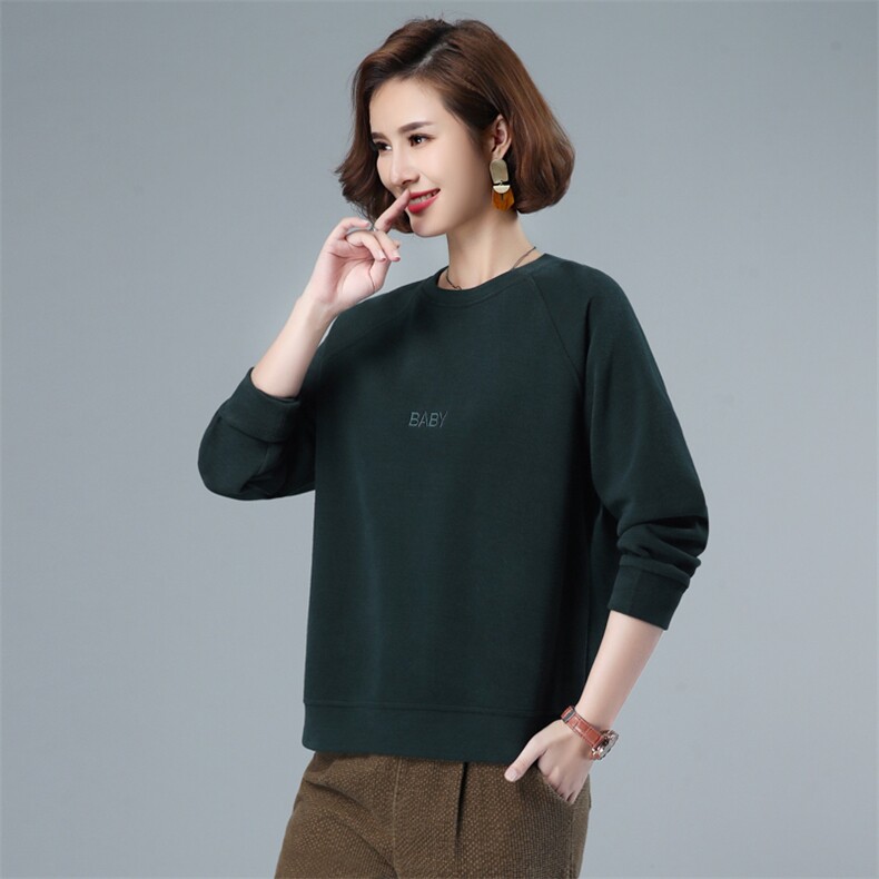 2023年春季新款潮韩版时尚刺绣卫衣女长袖春秋套头圆领长袖上衣服，女装卫衣/绒衫，简韵佳