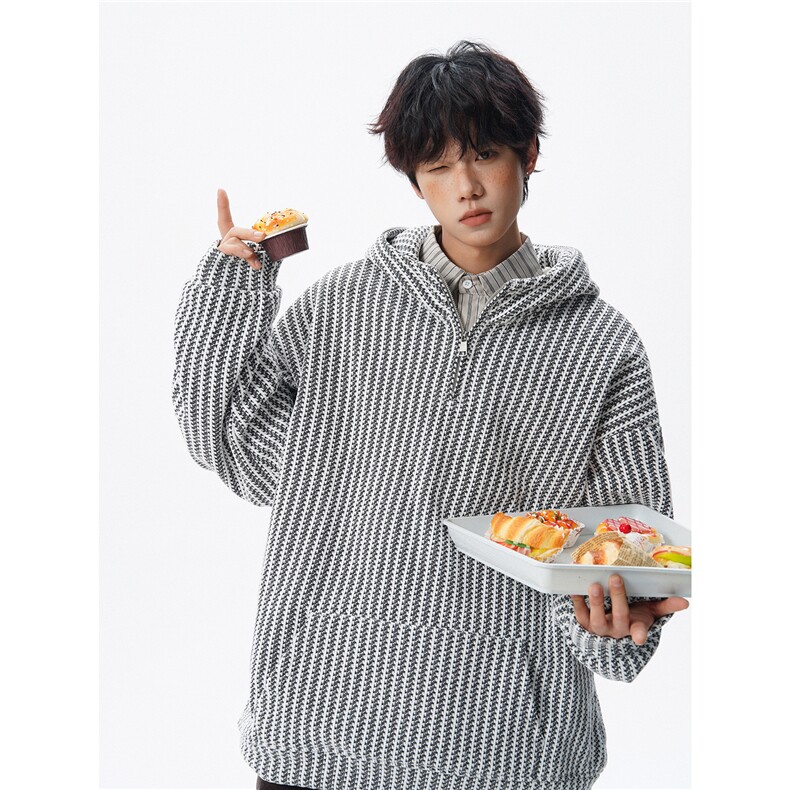 重磅编织半拉链卫衣大码小香风痞帅设计雪尼尔连帽外套WY9111/P58，女装短外套，电商B238